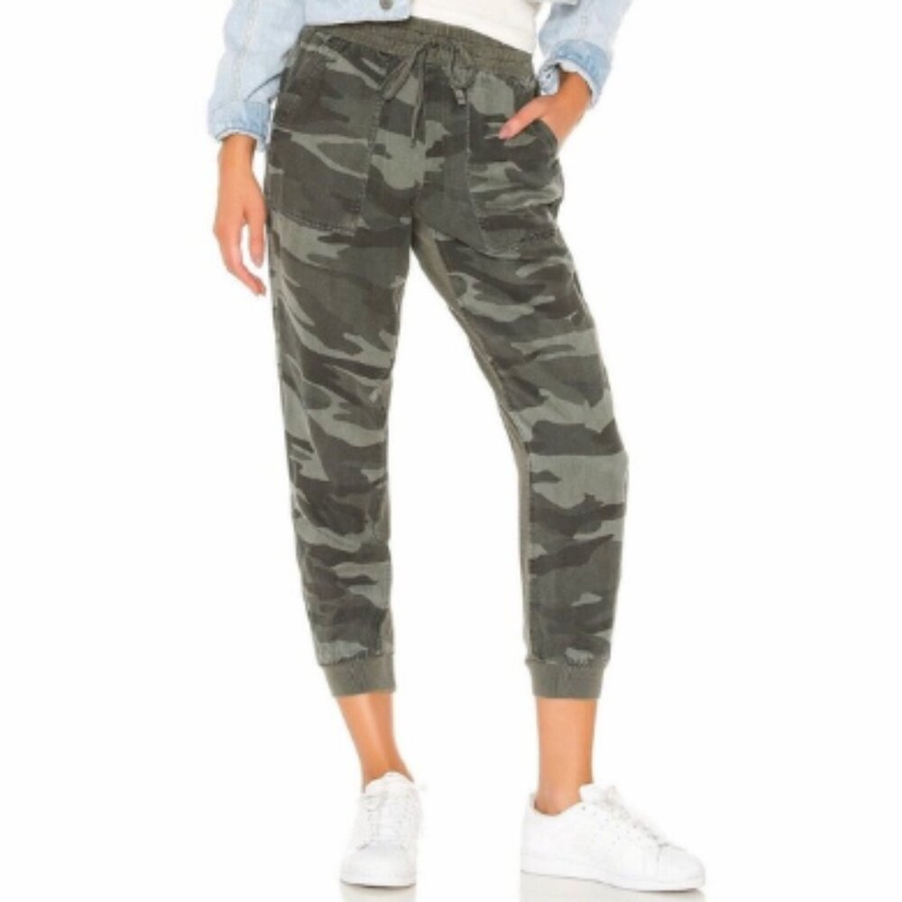 Splendid Green Camo Pull On Ankle Jogger Pants S
